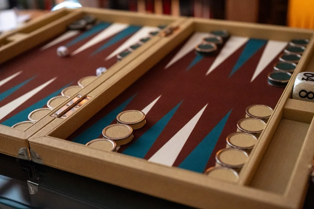 A backgammon board from the 7 Spring shop.